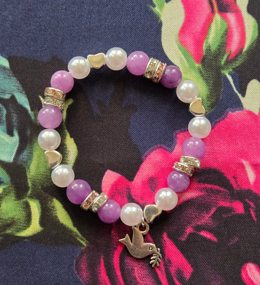 Purple and Pearl Bracelet